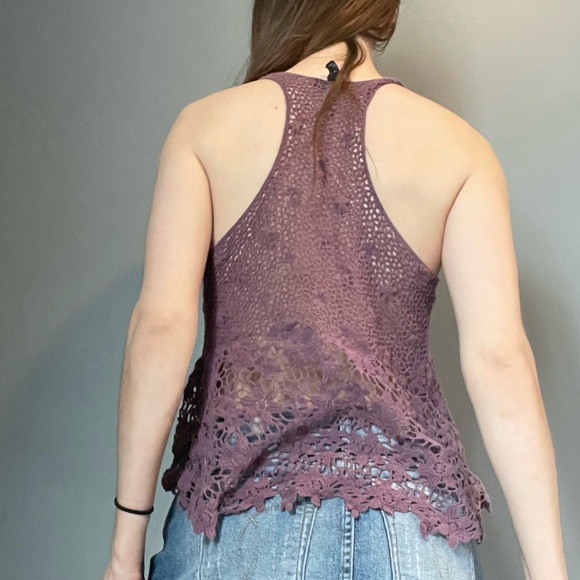 purple crochet tank top - Picture 4 of 4
